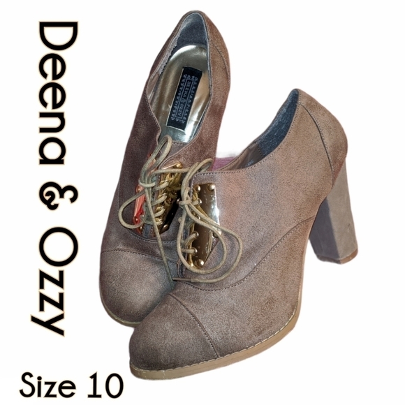 Deena & Ozzy Block Heel Shoes Size 10 ~EUC~ - Picture 1 of 9